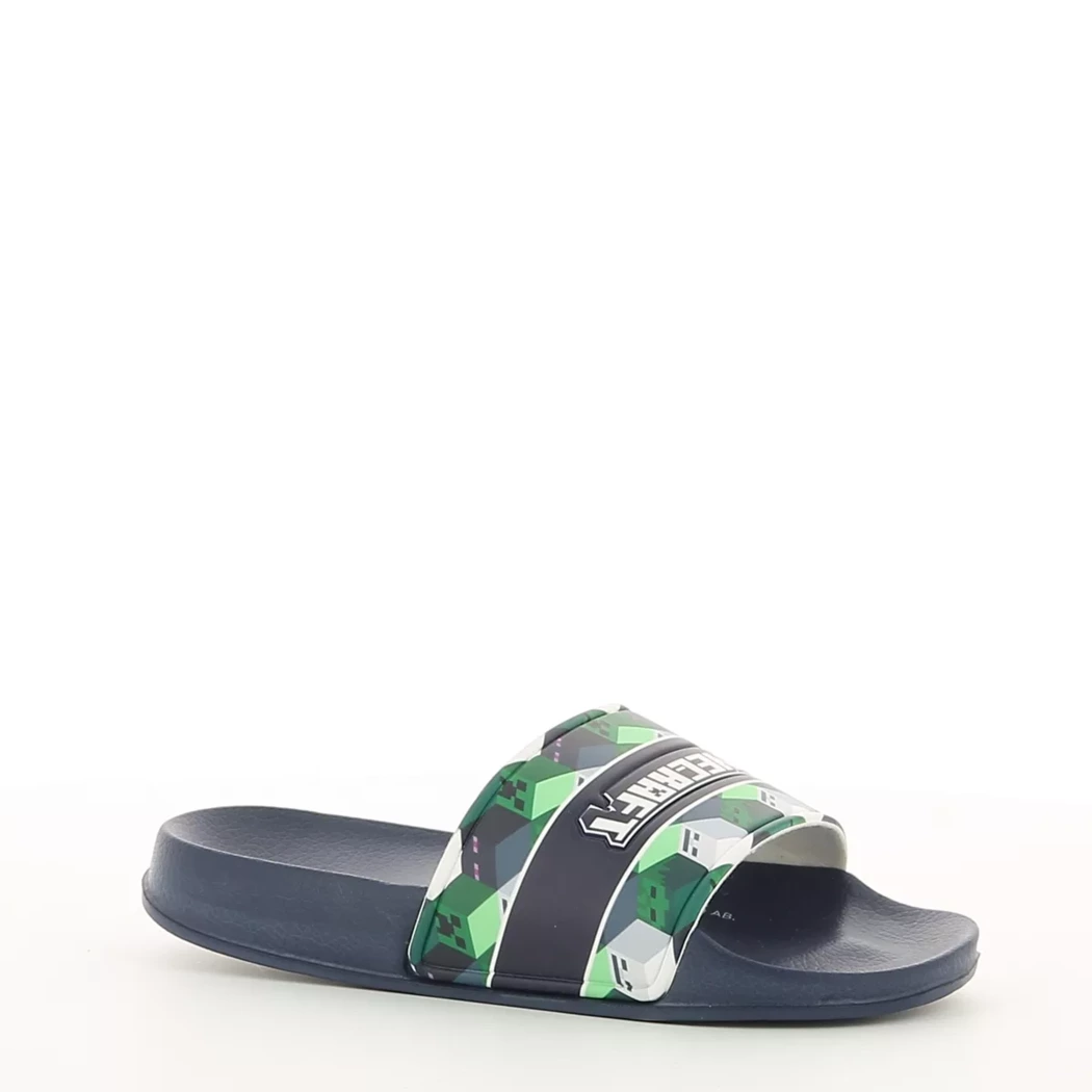 Image (1) de la chaussures Minecraft - Tongs et Plage Bleu en Cuir synthétique