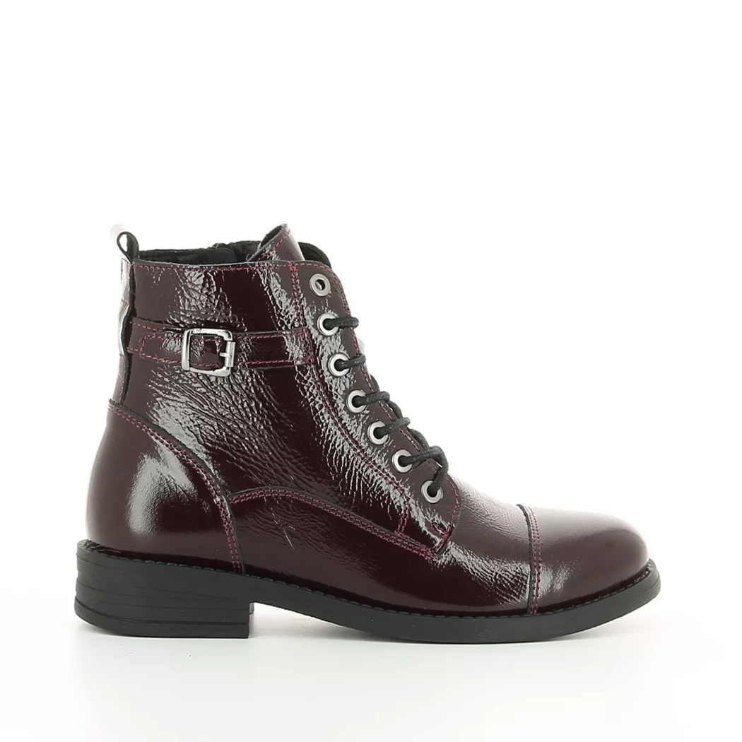Image (2) de la chaussures Simplement B - Bottines Bordeaux en Cuir vernis