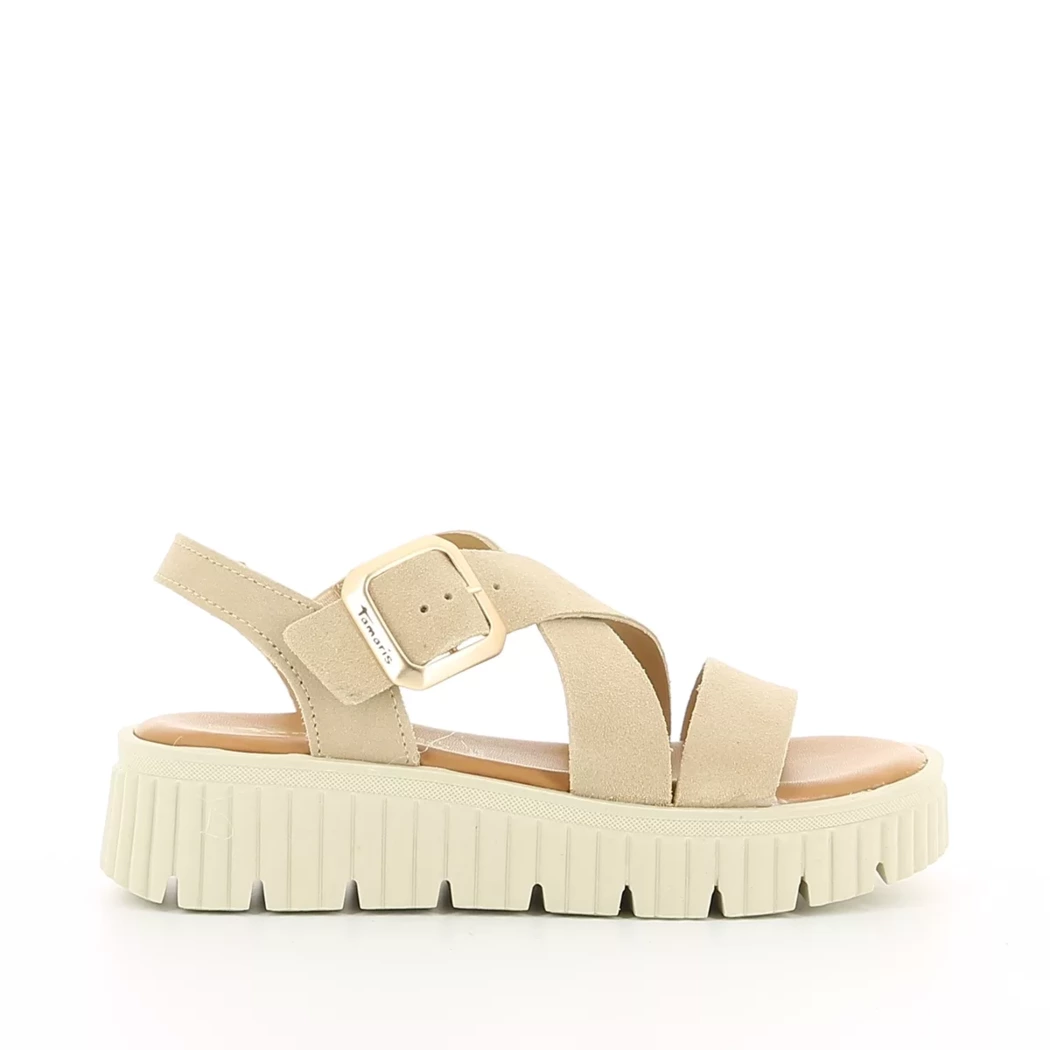 Image (2) de la chaussures Tamaris - Sandales et Nu-Pieds Beige en Cuir nubuck