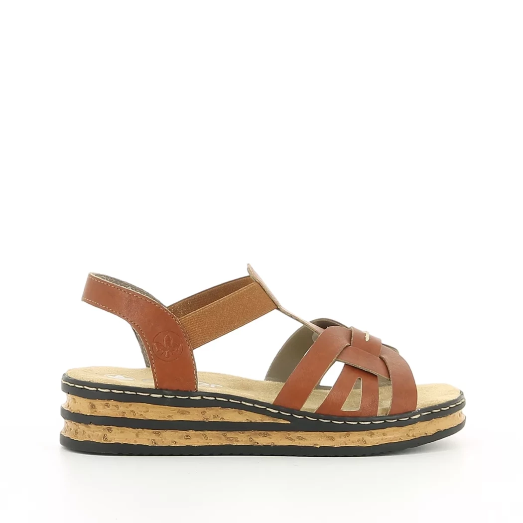 Image (2) de la chaussures Rieker - Sandales et Nu-Pieds Cuir naturel / Cognac en Cuir synthétique