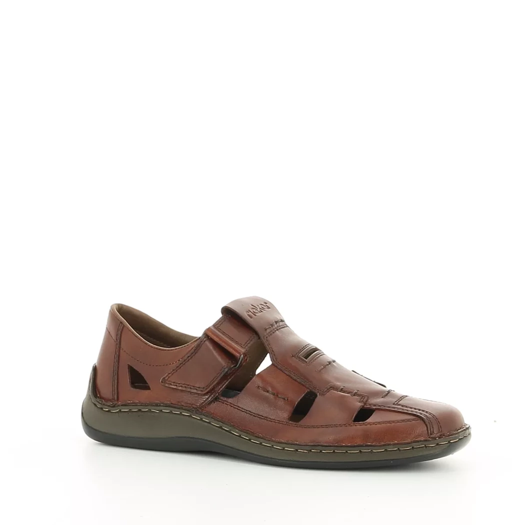 Image (1) de la chaussures Rieker - Sandales et Nu-Pieds Cuir naturel / Cognac en Cuir