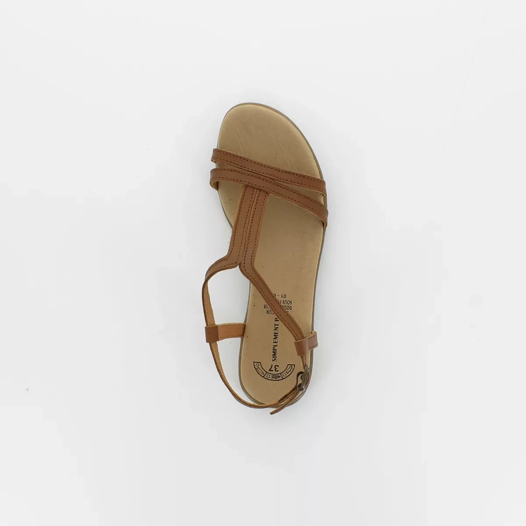 Image (6) de la chaussures Simplement B - Sandales et Nu-Pieds Cuir naturel / Cognac en Cuir