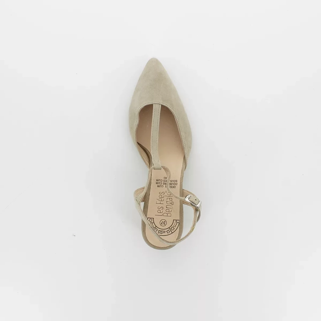 Image (6) de la chaussures Les Fees de Bengale - Escarpins Beige en Cuir nubuck