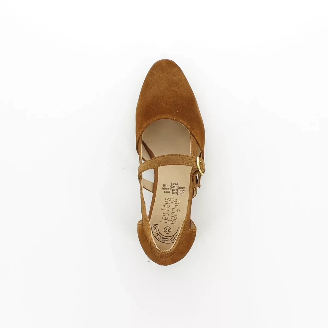 Image (6) de la chaussures Les Fees de Bengale - Escarpins Cuir naturel / Cognac en Cuir nubuck