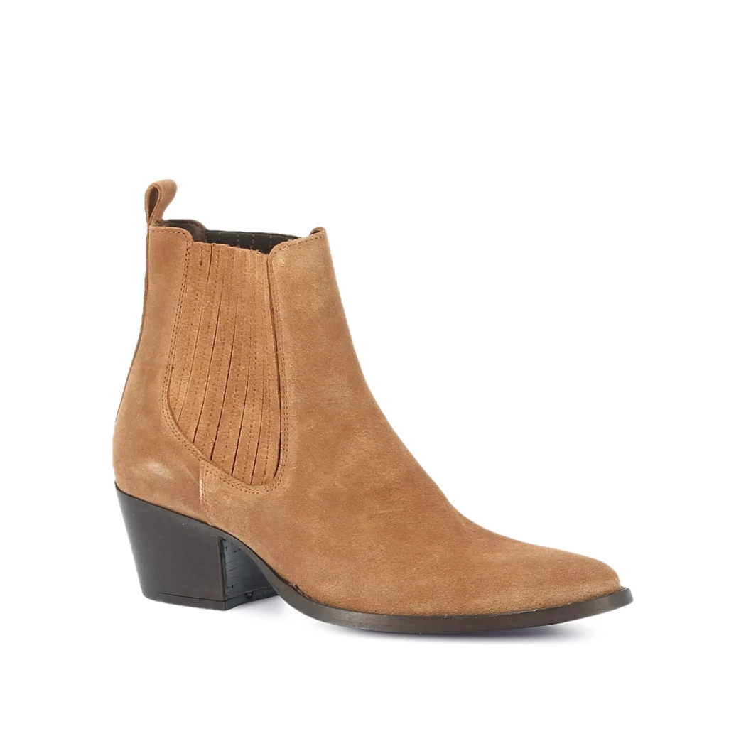 Image (1) de la chaussures Free Monday - Boots Cuir naturel / Cognac en Cuir nubuck