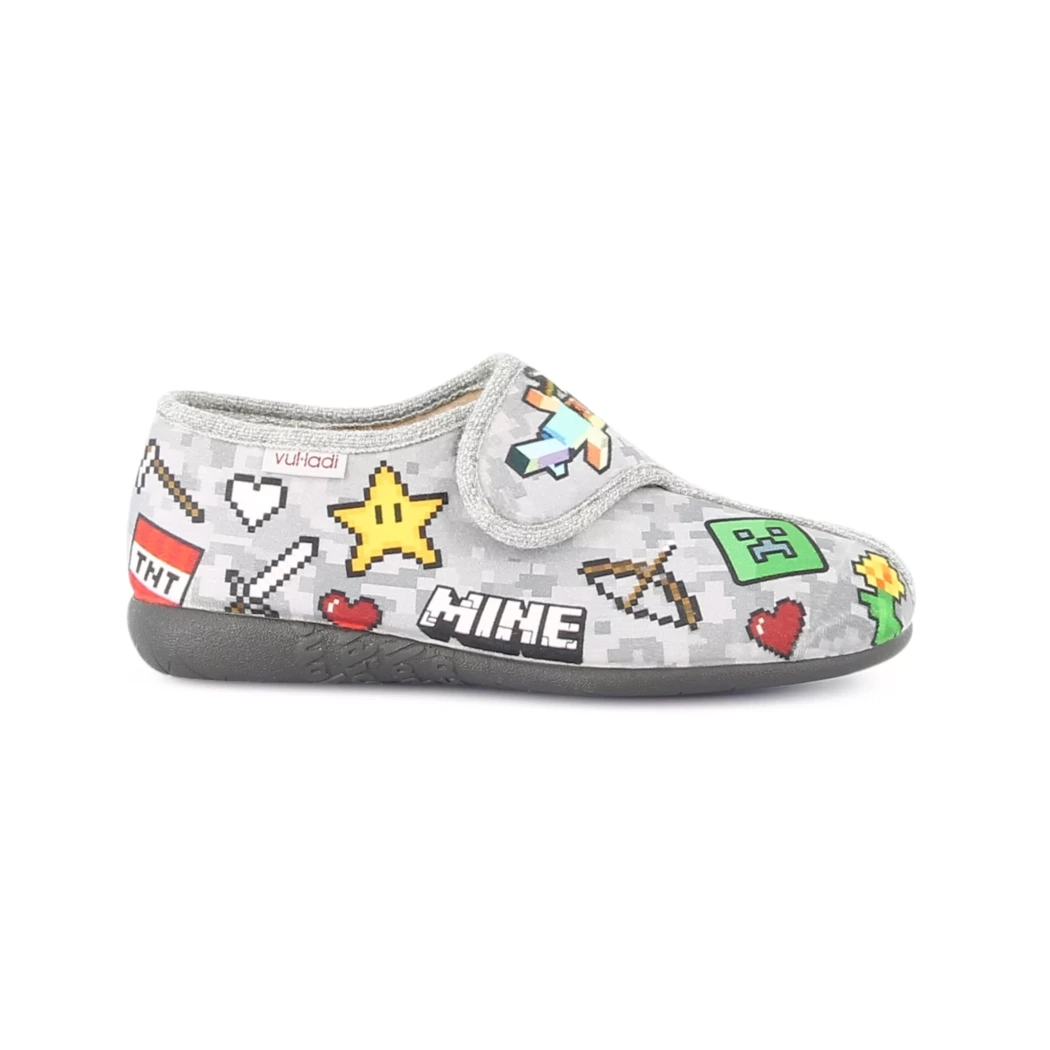 Image (2) de la chaussures Vul ladi - Pantoufles et Chaussons Gris en Textile