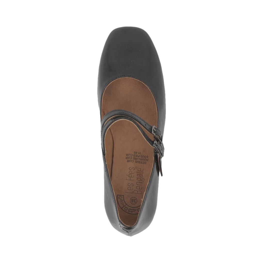 Image (6) de la chaussures Les Fees de Bengale - Escarpins Noir en Cuir vernis