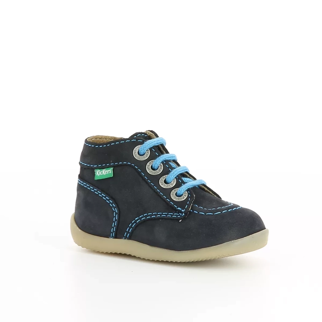 Image (1) de la chaussures Kickers - Bottines Bleu en Cuir nubuck