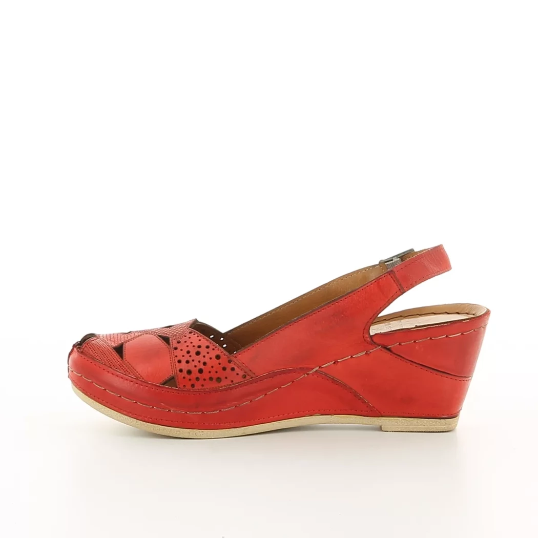 Image (4) de la chaussures Karyoka - Sandales et Nu-Pieds Rouge en Cuir