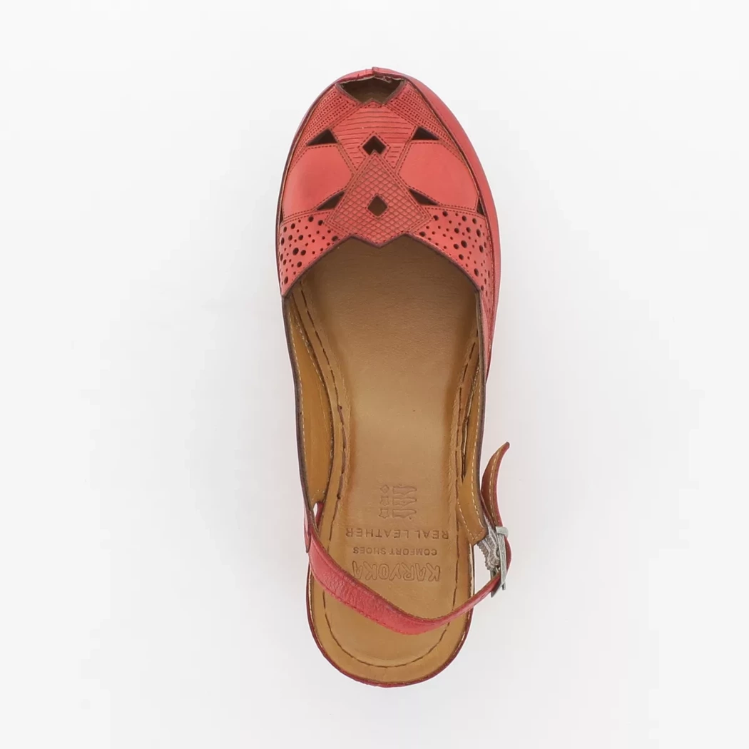 Image (6) de la chaussures Karyoka - Sandales et Nu-Pieds Rouge en Cuir