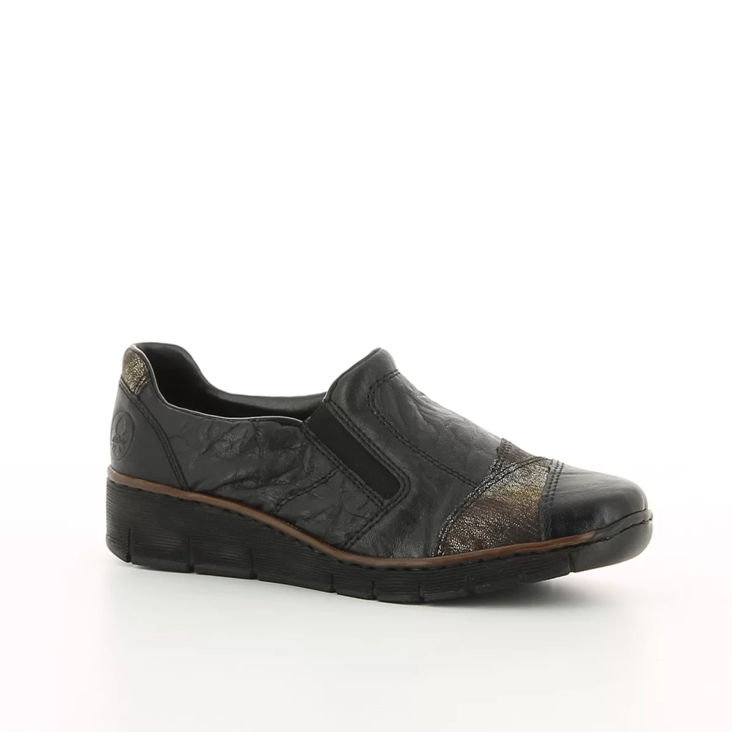 Image (1) de la chaussures Rieker - Mocassins Noir en Cuir
