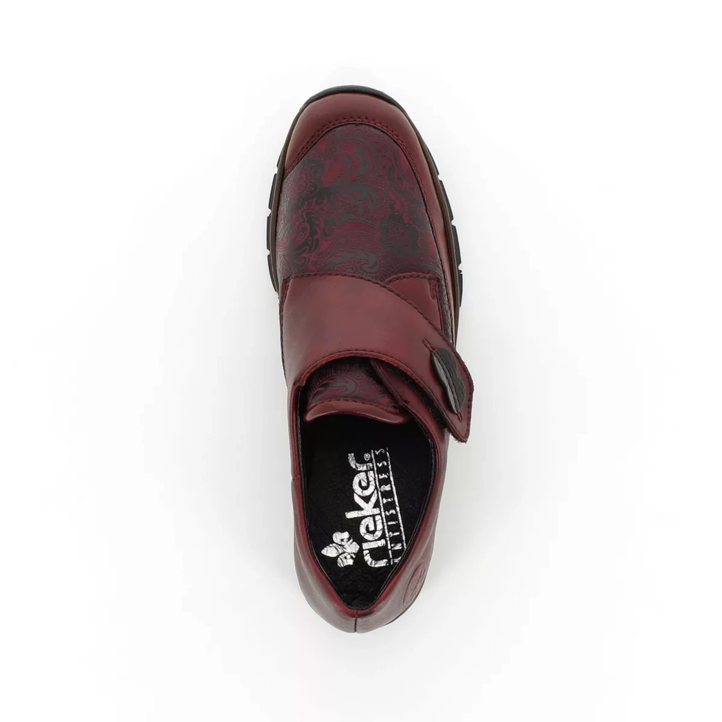 Image (6) de la chaussures Rieker - Chaussures à velcro Bordeaux en Cuir et textile