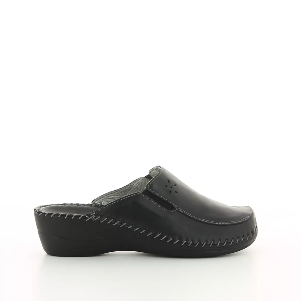 Image (2) de la chaussures Calba - Pantoufles et Chaussons Noir en Cuir