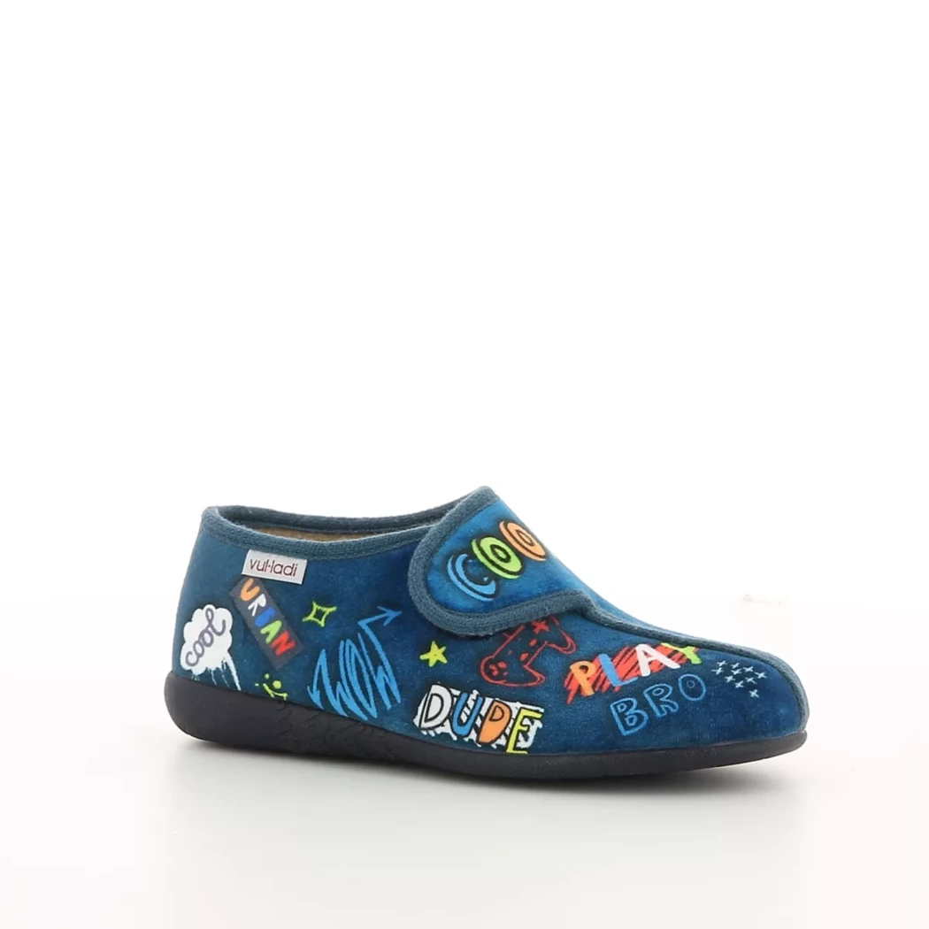 Image (1) de la chaussures Vulladi - Pantoufles et Chaussons Bleu en Textile