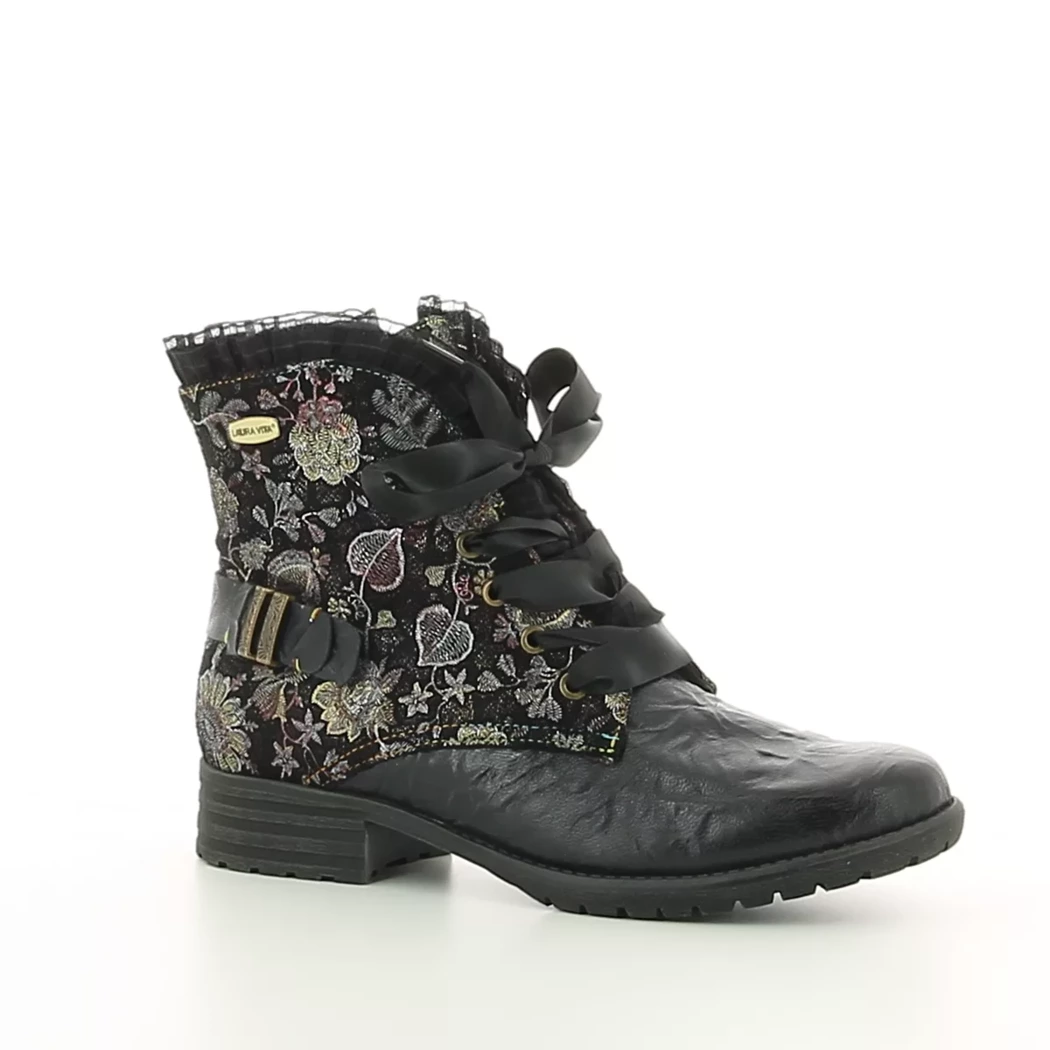 Image (1) de la chaussures Laura Vita - Bottines Noir en Cuir et textile