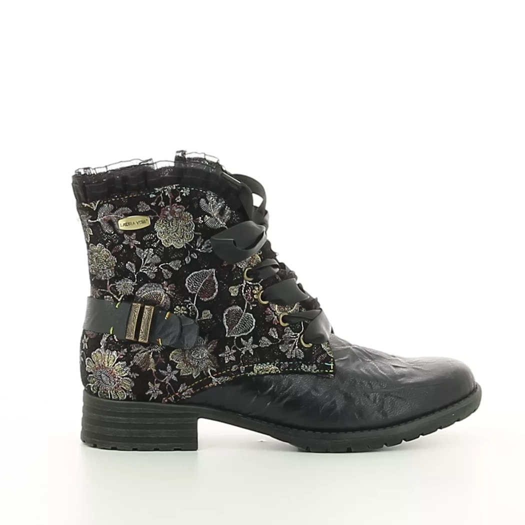 Image (2) de la chaussures Laura Vita - Bottines Noir en Cuir et textile