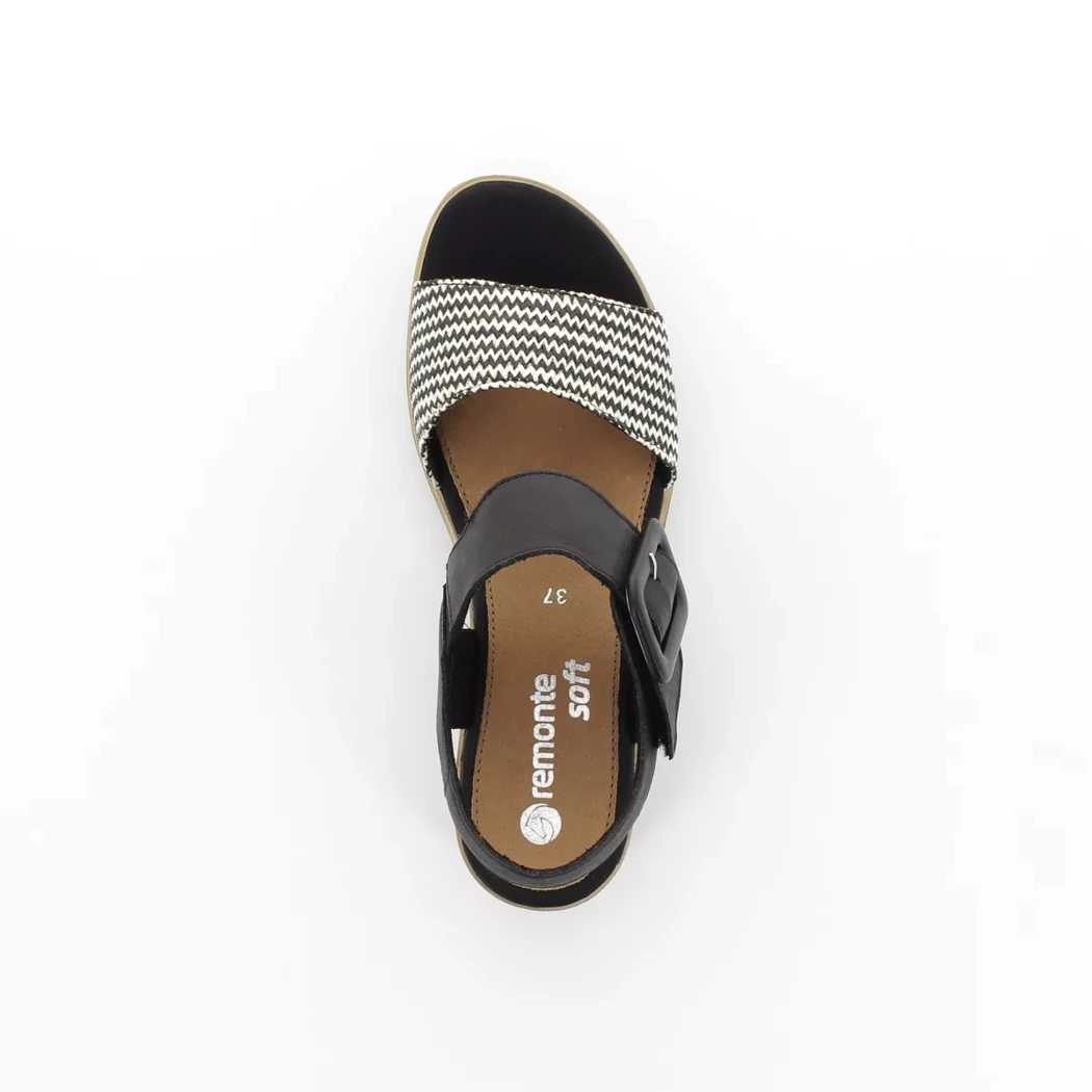 Image (6) de la chaussures Remonte - Sandales et Nu-Pieds Noir en Cuir