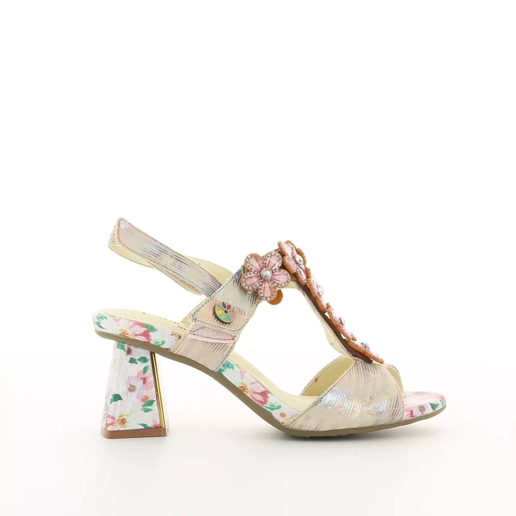Image (2) de la chaussures Laura Vita - Sandales et Nu-Pieds Rose en Multi-Matières