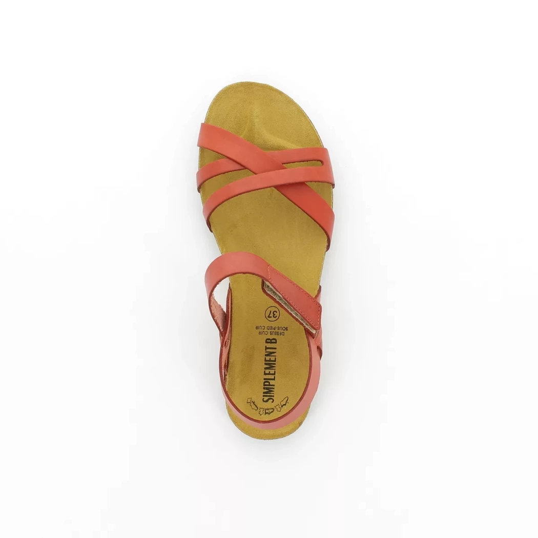Image (6) de la chaussures Simplement B - Sandales et Nu-Pieds Rouge en Cuir