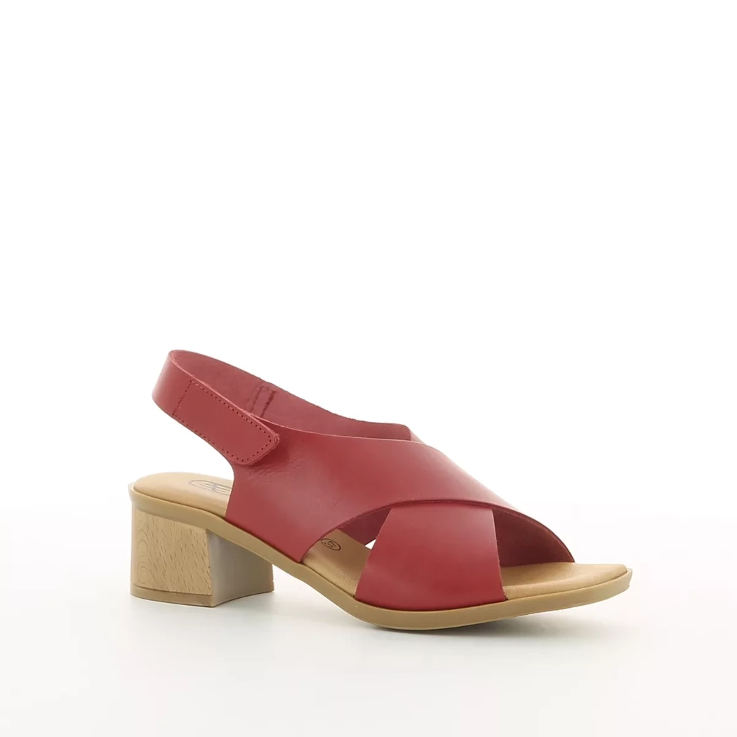 Image (1) de la chaussures Simplement B - Sandales et Nu-Pieds Rouge en Cuir