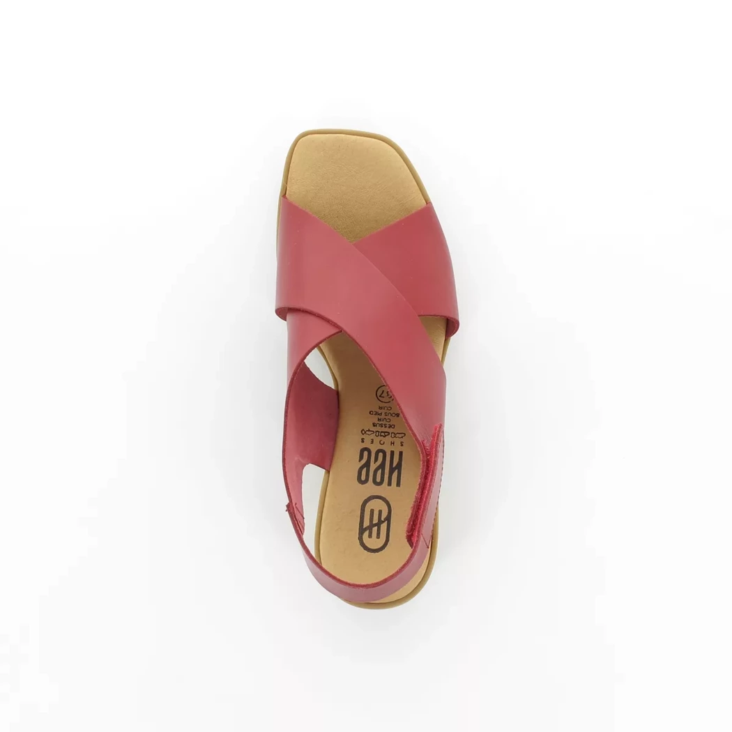 Image (6) de la chaussures Simplement B - Sandales et Nu-Pieds Rouge en Cuir