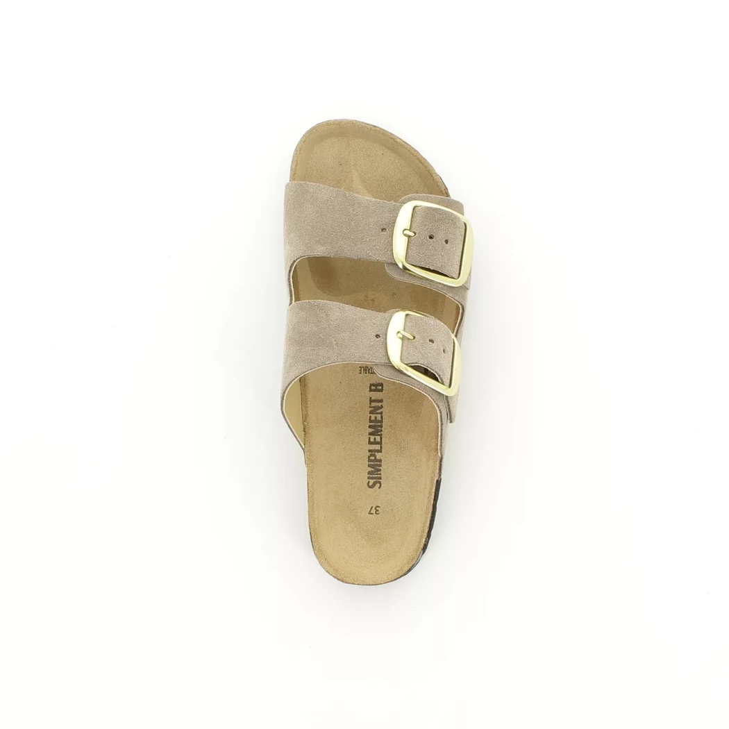 Image (6) de la chaussures Simplement B - Mules et Sabots Taupe en Cuir nubuck