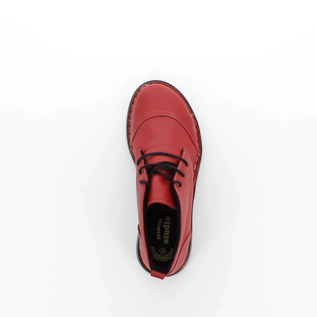 Image (6) de la chaussures Diabolo Studio - Bottines Rouge en Cuir