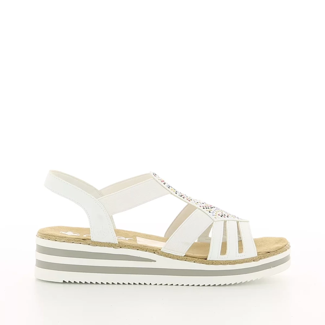 Image (2) de la chaussures Rieker - Sandales et Nu-Pieds Blanc en Cuir synthétique