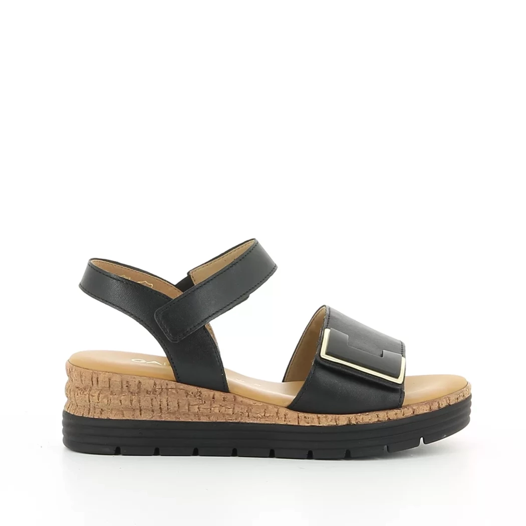 Image (2) de la chaussures Gabor - Sandales et Nu-Pieds Noir en Cuir