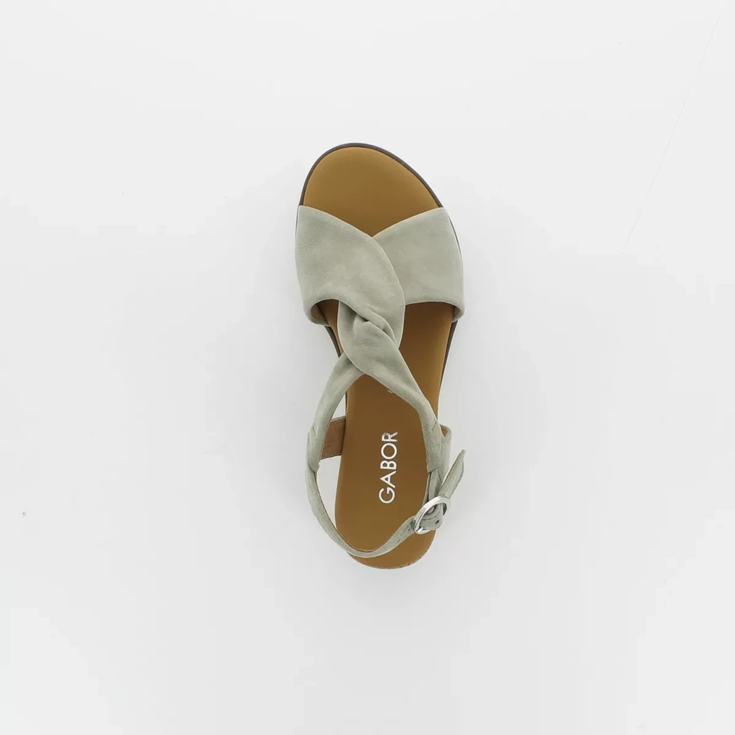 Image (6) de la chaussures Gabor - Sandales et Nu-Pieds Vert en Cuir nubuck
