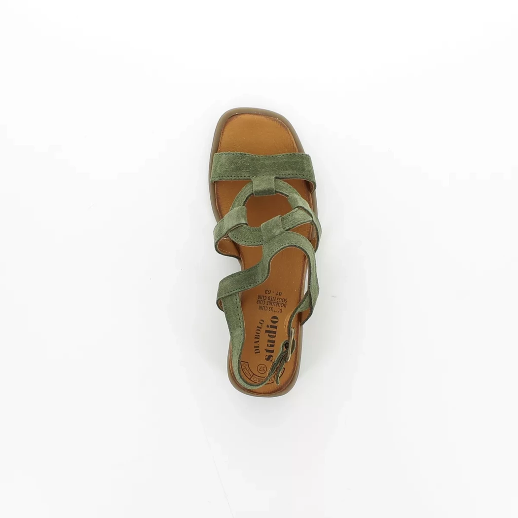 Image (6) de la chaussures Diabolo Studio - Sandales et Nu-Pieds Vert en Cuir nubuck