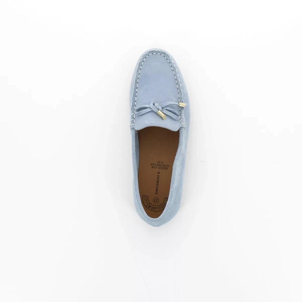 Image (6) de la chaussures Simplement B - Mocassins Bleu en Cuir nubuck
