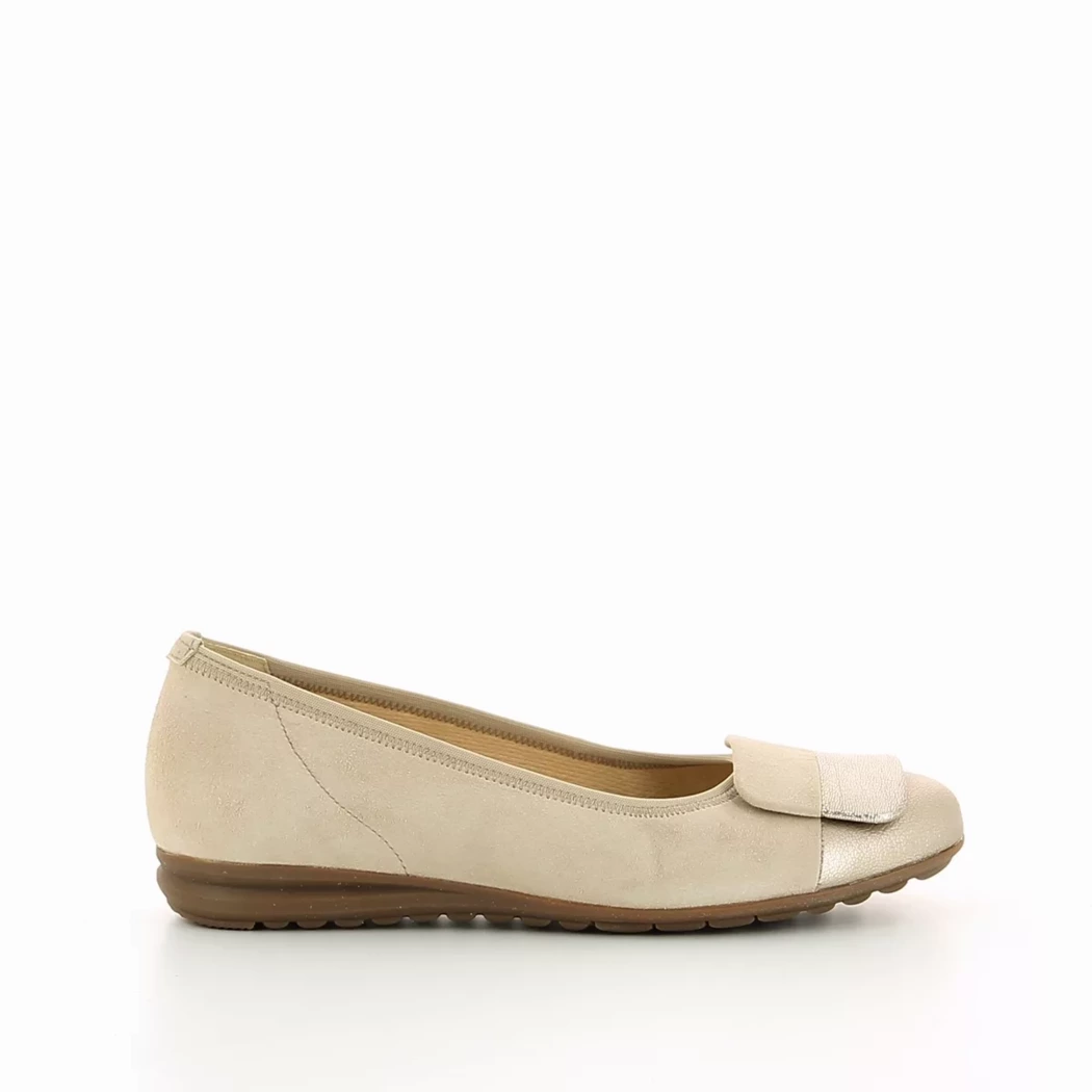 Image (2) de la chaussures Gabor - Ballerines Taupe en Cuir nubuck