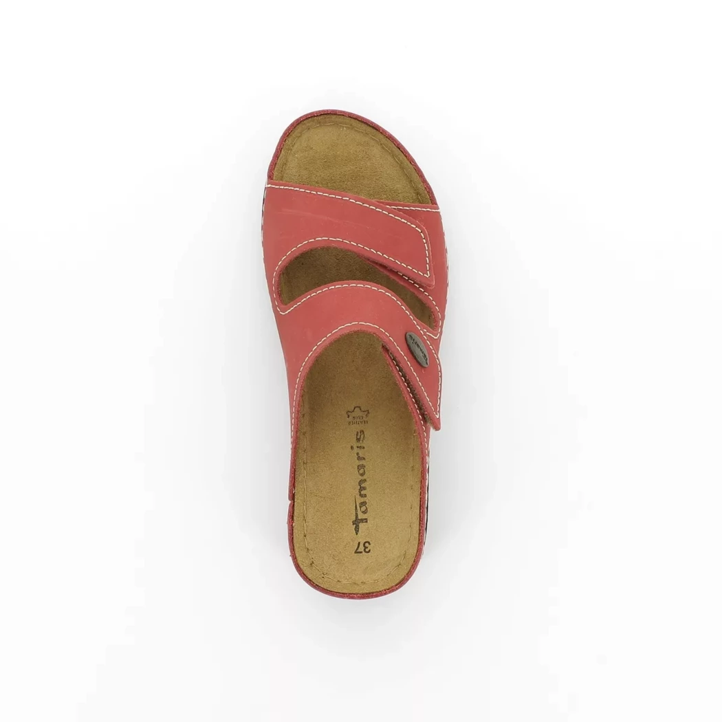 Image (6) de la chaussures Tamaris - Mules et Sabots Rouge en Cuir
