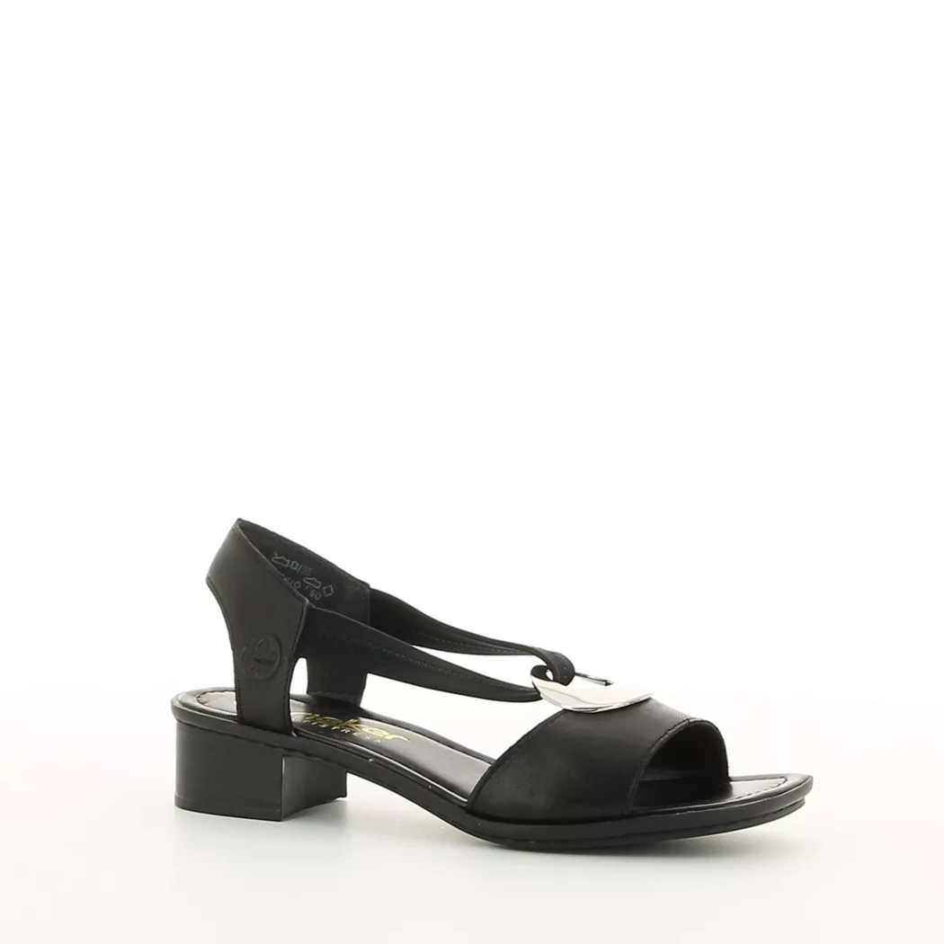 Image (1) de la chaussures Rieker - Sandales et Nu-Pieds Noir en Cuir