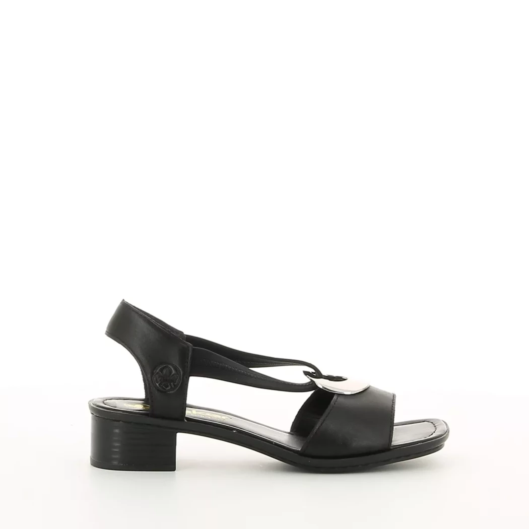 Image (2) de la chaussures Rieker - Sandales et Nu-Pieds Noir en Cuir