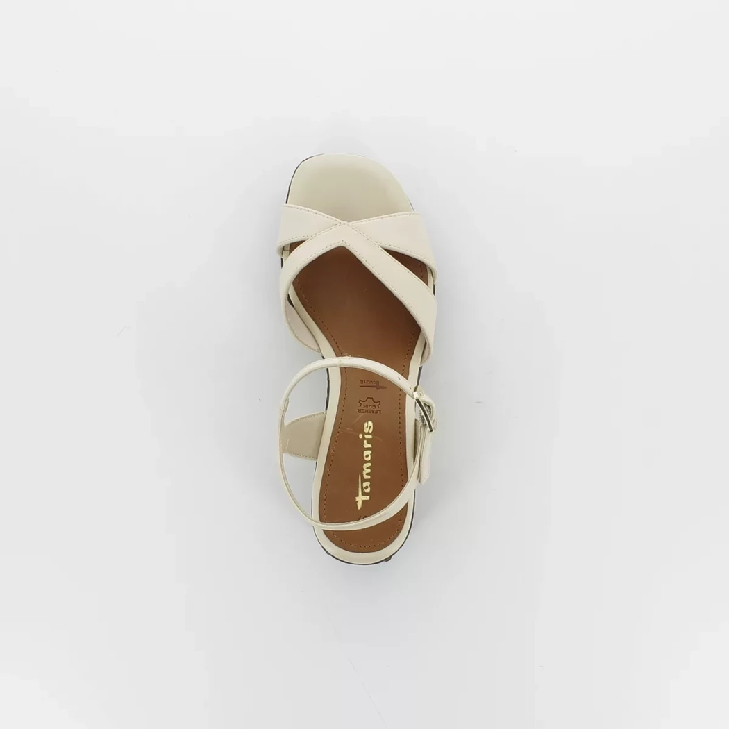 Image (6) de la chaussures Tamaris - Sandales et Nu-Pieds Beige en Cuir