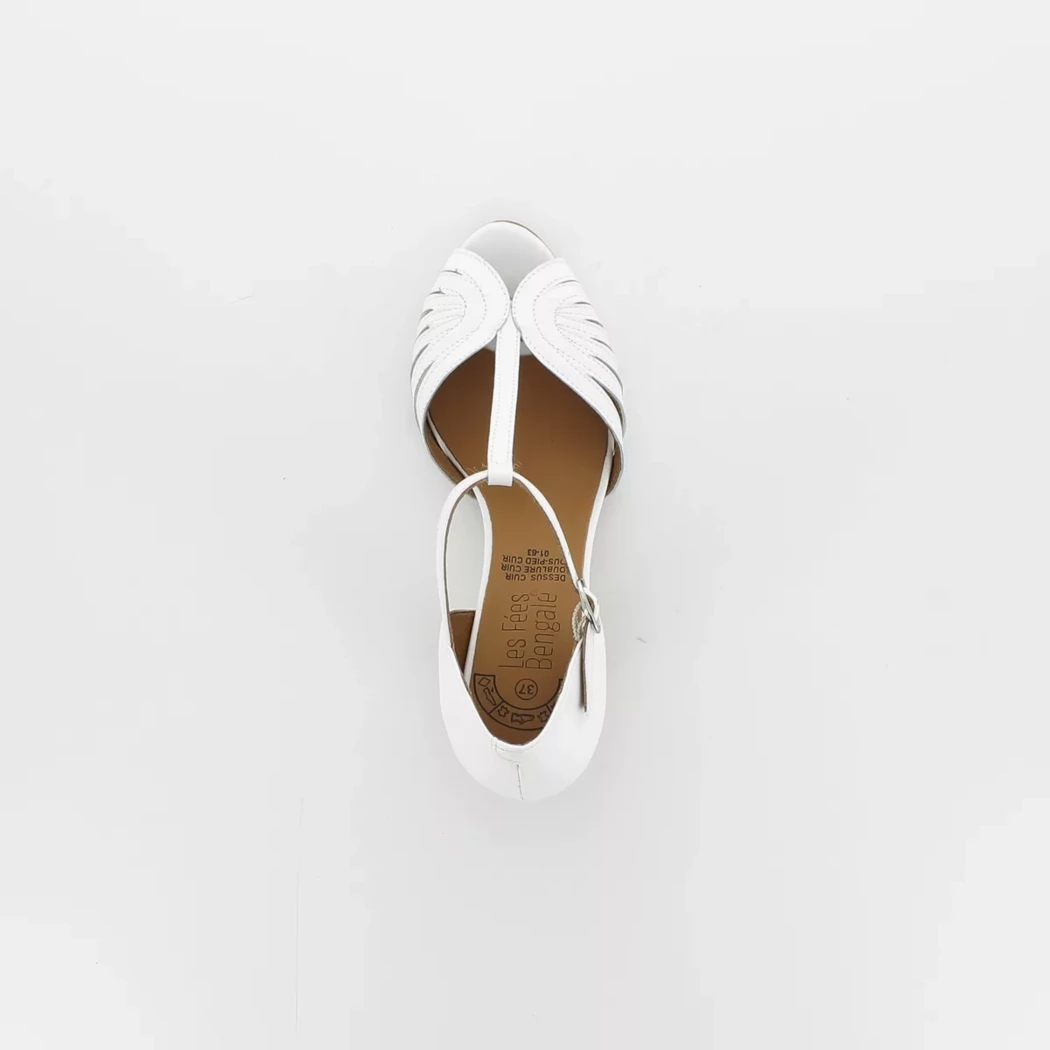 Image (6) de la chaussures Les Fees de Bengale - Sandales et Nu-Pieds Blanc en Cuir