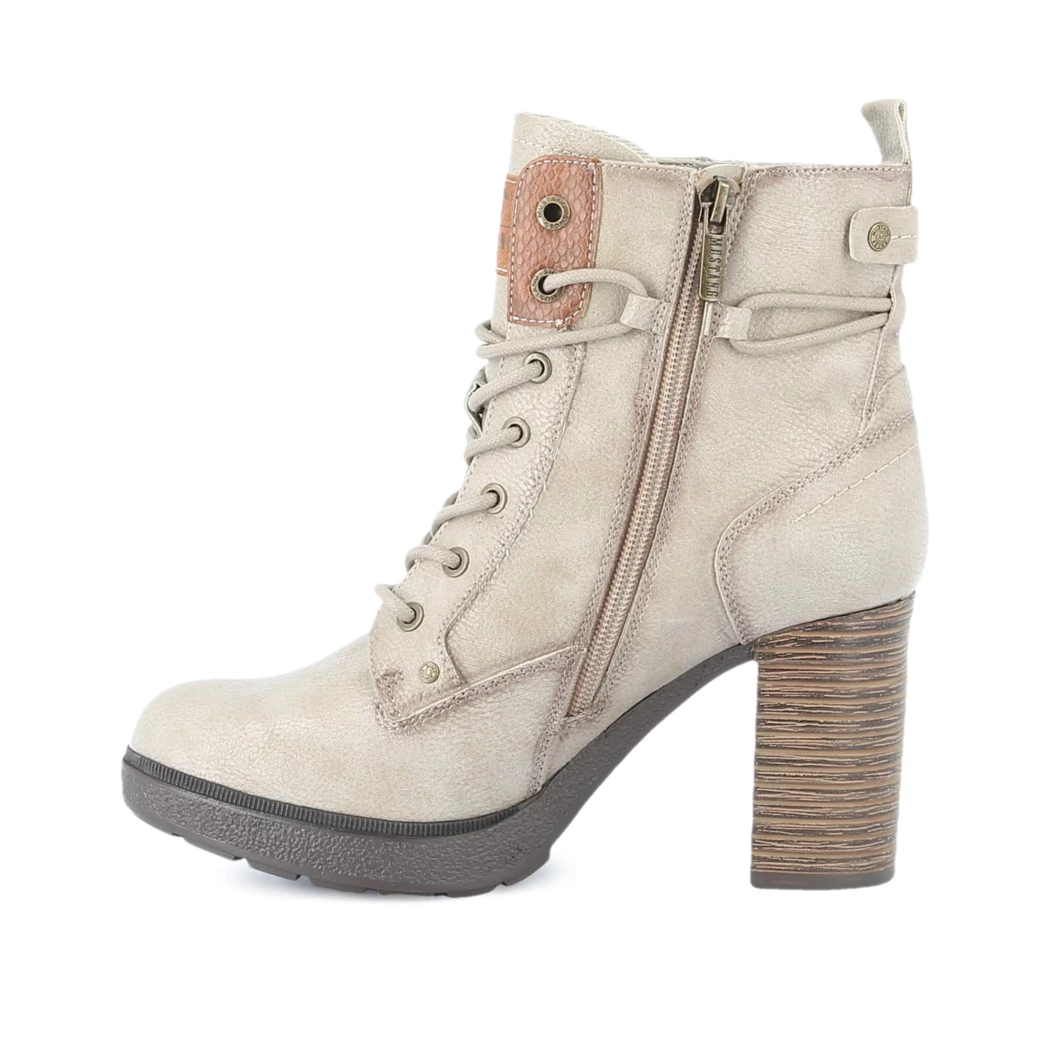 Image (4) de la chaussures Mustang - Bottines Beige en Cuir synthétique