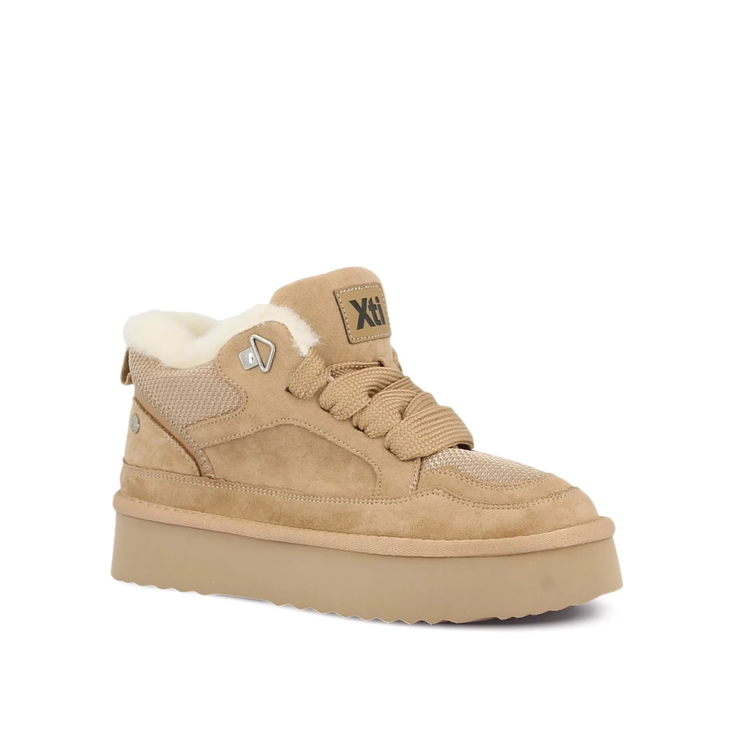 Image (1) de la chaussures Xti - Baskets Beige en Cuir nubuck